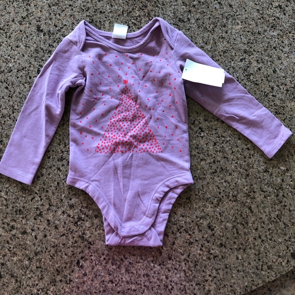Stem- lavender long sleeve onesie with Christmas tree - Picture 1 of 2
